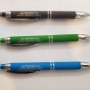 3 Bright Soft Touch Diamond Stylus Pens with Inscription, Black, Green, Blue