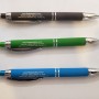 3 Bright Soft Touch Diamond Stylus Pens with Inscription, Black, Green, Blue