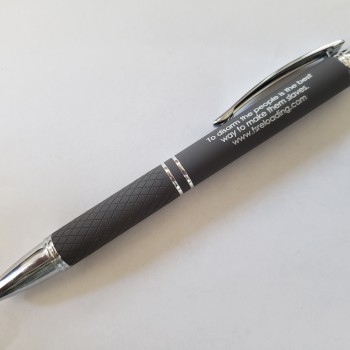 Black Bright Soft Touch Diamond Stylus Pen with Inscription