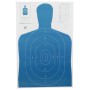 Action Target B-27E Economy Target, Blue Silhouette Cut Off Below Ring 7, 23
