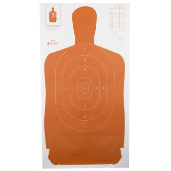 Action Target B-27S Standard Target, Full Size Orange Silhouette, 24