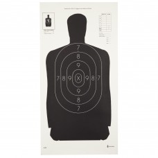 Action Target B-29 Qualification Target, 50 Foot Reduction Of B-27 Police Silhouette, Black, 11.5
