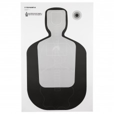 Action Target F-TQ19ANT-A, Qualification With Vital Anatomy Target, Combines Vital Anatomy And The TQ-19 Scoring Target, Black/Gray, 23