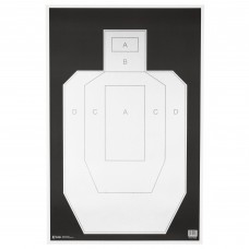 Action Target IPSC/PBKB, Unofficial IPSC Practice Target, High Visibility Black Background On White Paper, 23