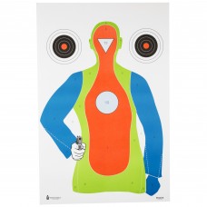 Action Target PR-B21E, High Visibility Fluorescent Target, Black/Orange/Blue/Green, 23