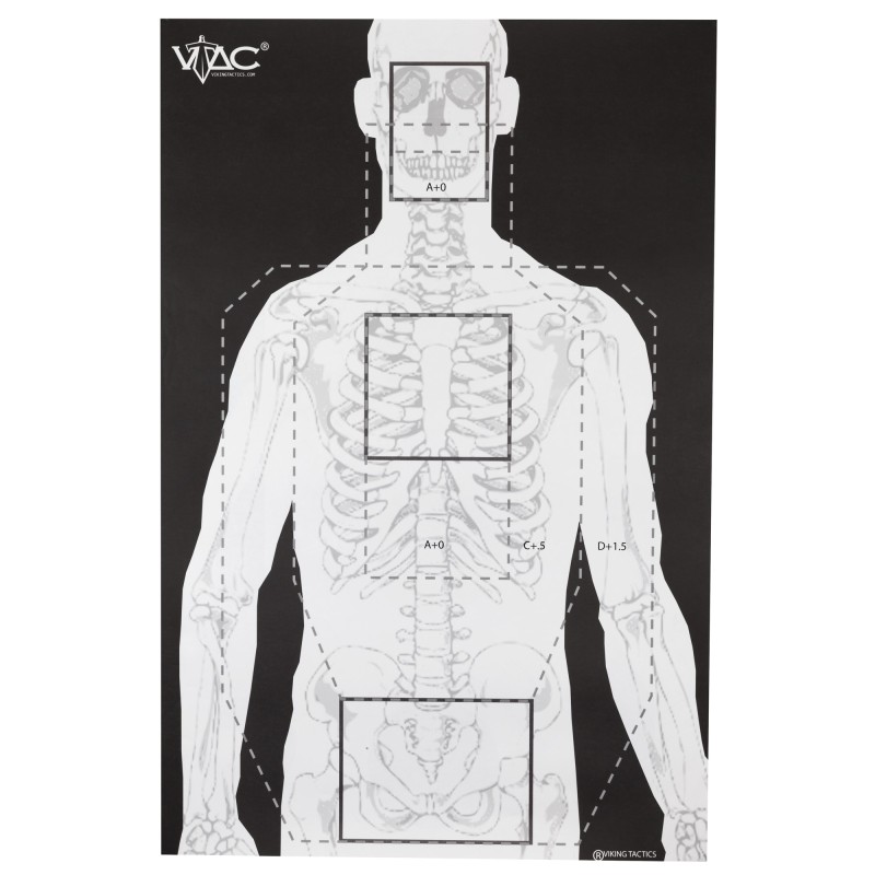 Action Target VTAC-P, Viking Tactics Double Sided Advanced Training Target, Marksmanship Side Has 4 SR-1C Bulls-Eye Target w/1