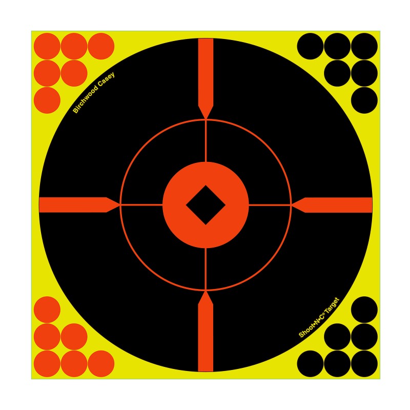 Birchwood Casey Shoot-N-C Target, Round, Crosshair Bullseye, 12