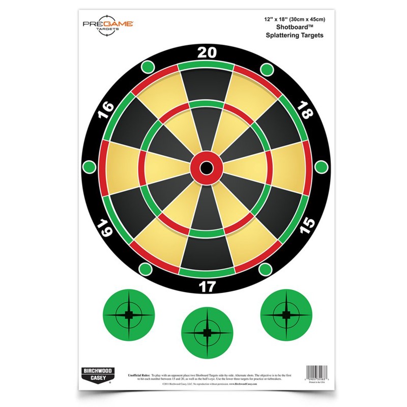 Birchwood Casey Pregame Target, Shotboard, 12x18, 8 Targets BC-35562