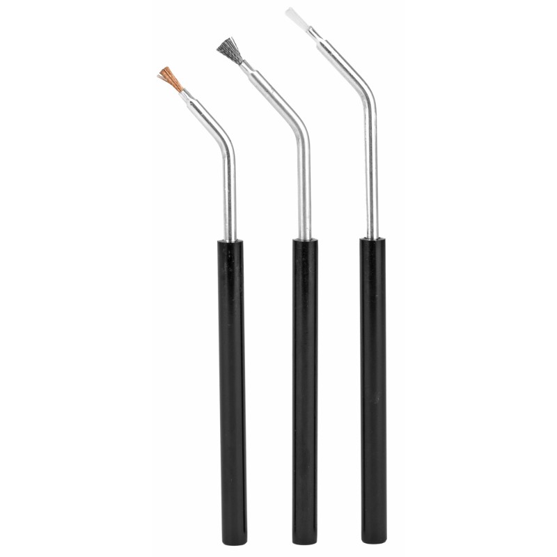 Birchwood Casey Angled Brushes, 3-Pack, Bronze, Nylon, and Stainless BC-41108