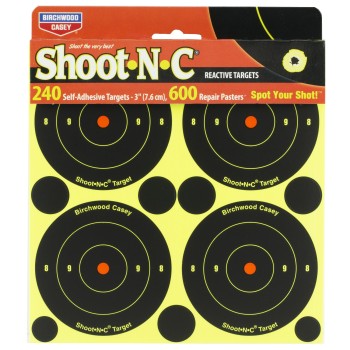 Birchwood Casey Shoot-N-C Target, Round Bullseye 3"