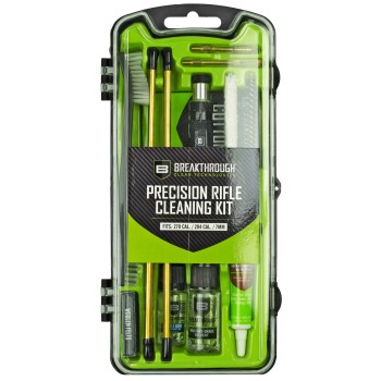 Breakthrough Clean Technologies Vision Series, Cleaning Kit, .270/ .284 Cal/ 7MM, Includes Cleaning Rod Sections, Hard Bristle Nylon Brushes, Jags, Patch Holders, Cotton Patches, Durable Aluminum Handle And Mini Bottles of 