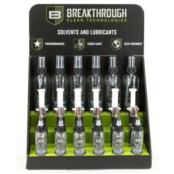 Breakthrough Clean Technologies Point Of Sale Counter Display Includes - HPPRO-2OZ-NTA (6), BTS-2OZ (6), BTS-6OZ (3), BTG-12CC (6), BTO-2OZ (6), BTO-6OZ (3) BT-DSPL-CNTR