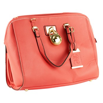 Bulldog Cases Sachel Purse Holster, Fits Most Small Autos, Coral Color, Leather BDP-026