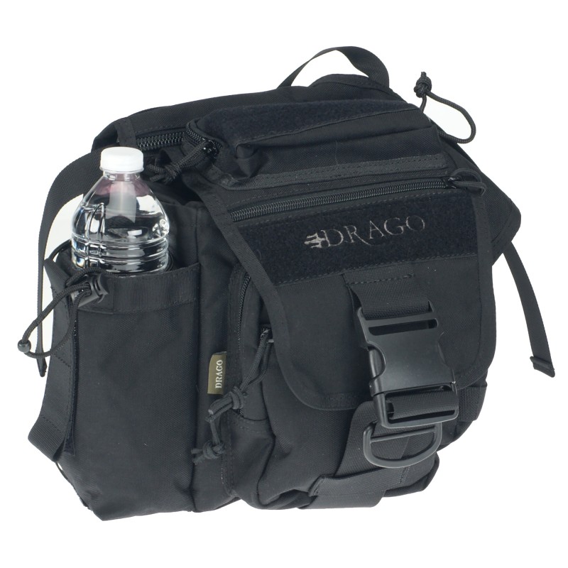 Drago Gear Hiker Shoulder Pack, Black, 600D Polyester 15-301BL