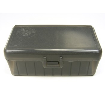 FS Reloading Plastic Ammo Box Small Pistol 50 Round Translucent Smoke