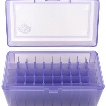 FS Reloading Plastic Ammo Box Small Pistol 50 Round Translucent Purple