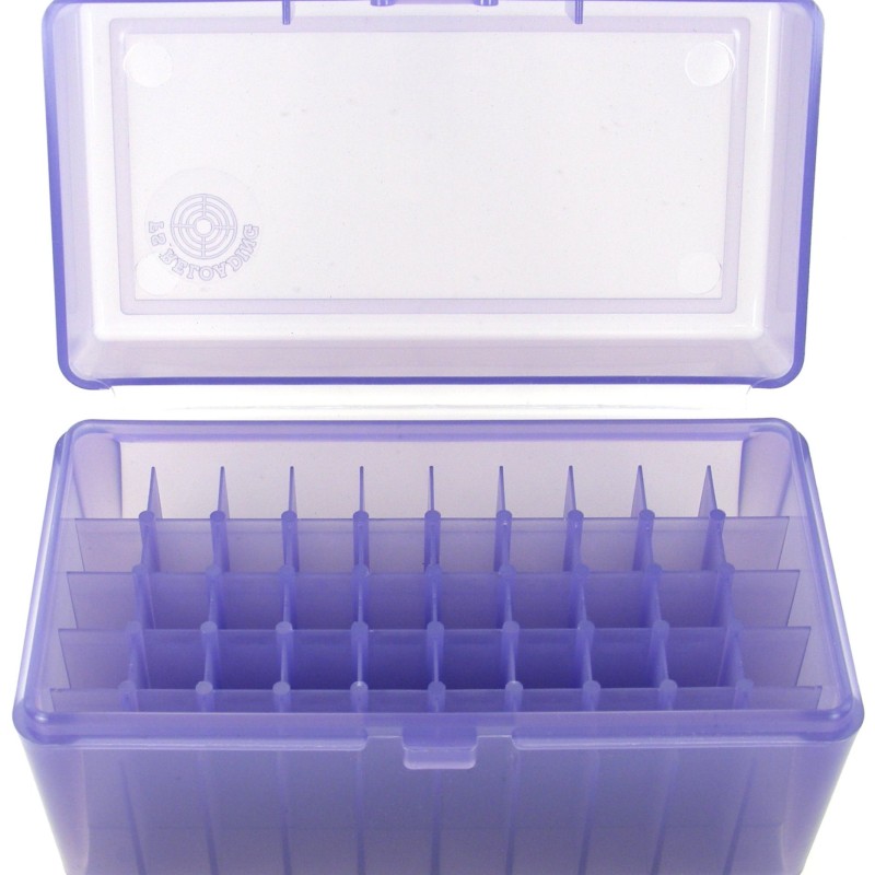 FS Reloading Plastic Ammo Box Automatic Pistol 50 Round Translucent Purple