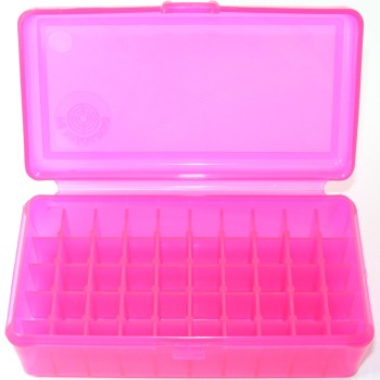 FS Reloading Plastic Ammo Box Large Pistol 50 Round Translucent Pink 3 Pk