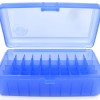 FS Reloading Plastic Ammo Box Large Pistol 50 Round Translucent Blue