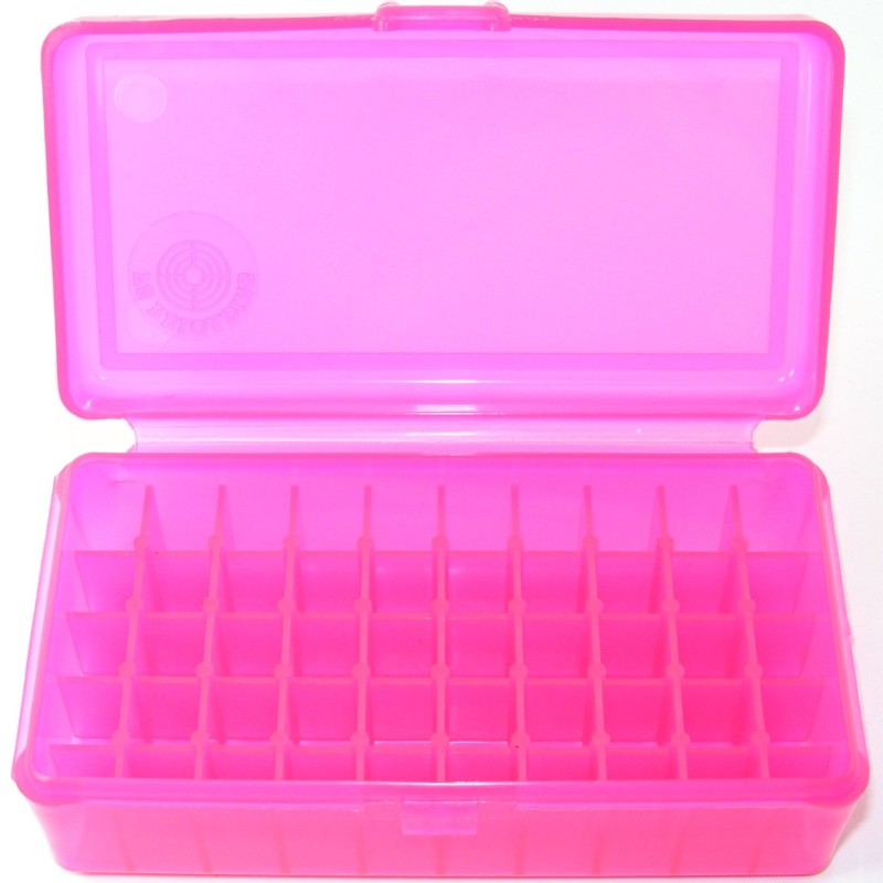 FS Reloading Plastic Ammo Box Automatic Pistol 50 Round Translucent Pink