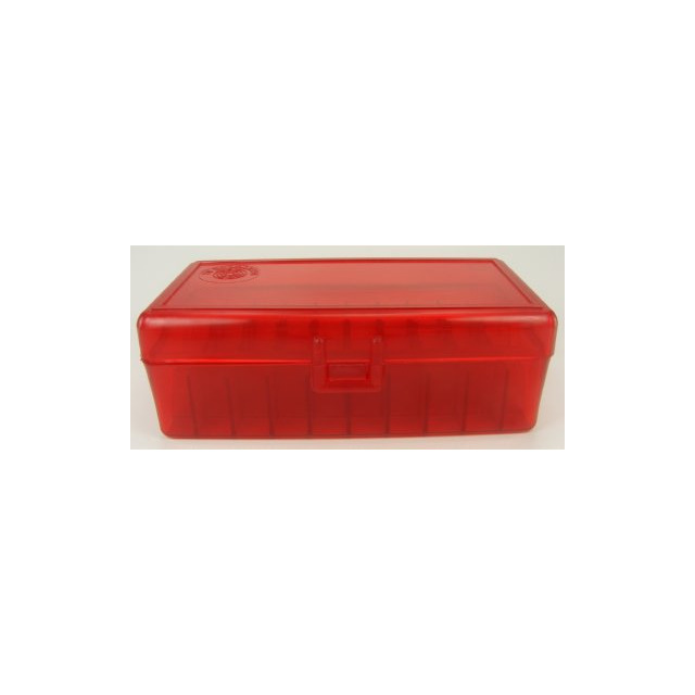 FS Reloading Plastic Ammo Box Automatic Pistol 50 Round Translucent Red