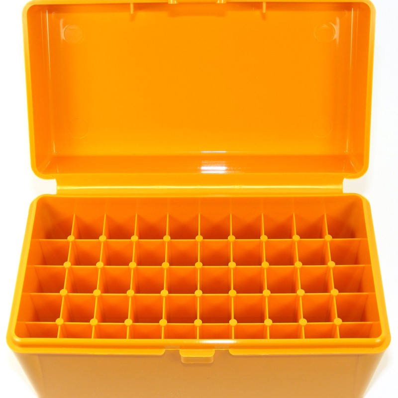 FS Reloading Plastic Ammo Box Large Rifle 50 Round Solid Amber