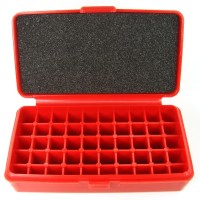 FS Reloading Plastic Ammo Box Small Pistol 50 Round Solid Red