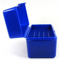 FS Reloading Plastic Ammo Box Small Rifle 50 Round Solid Blue