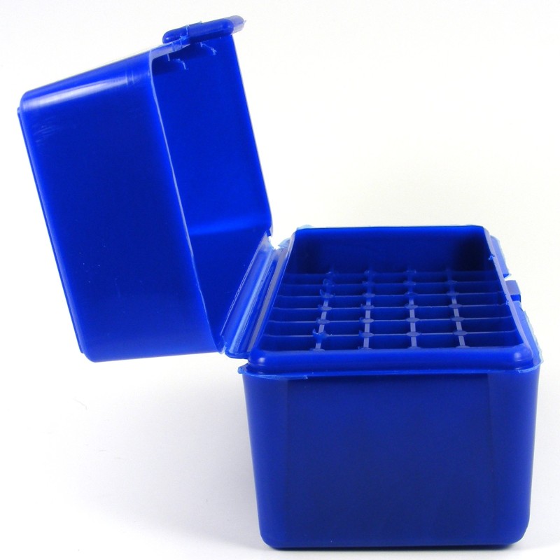 FS Reloading Plastic Ammo Box Small Rifle 50 Round Solid Blue