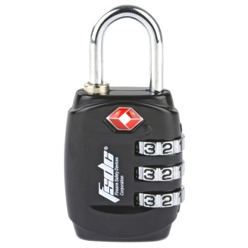 Firearm Safety Devices Corporation Lock, Black, TSA Lock w/Steel Shackle TSA747RCB