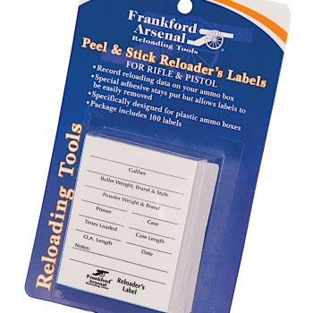 Frankford Arsenal Pistol and Rifle Reloader's Labels - 100 Pack