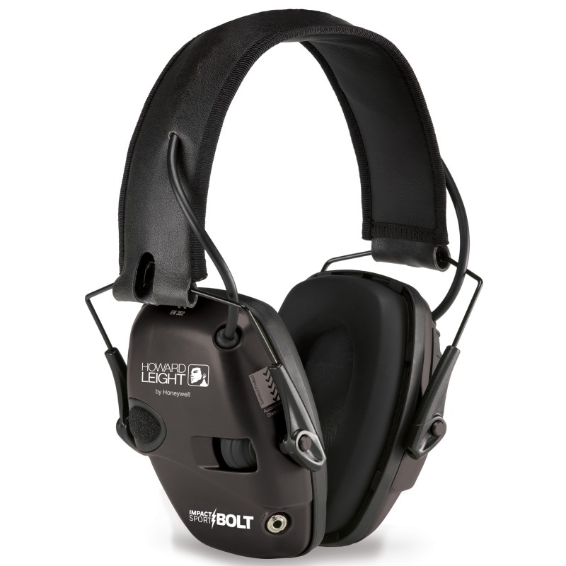 Howard Leight Impact Sport Bolt, Electronic Earmuff, Folding, Black R-02525