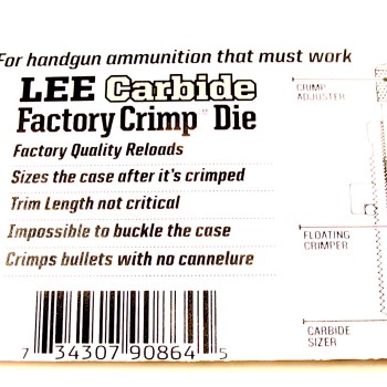 Lee Precision Carbide Factory Crimp Instructions .45 ACP