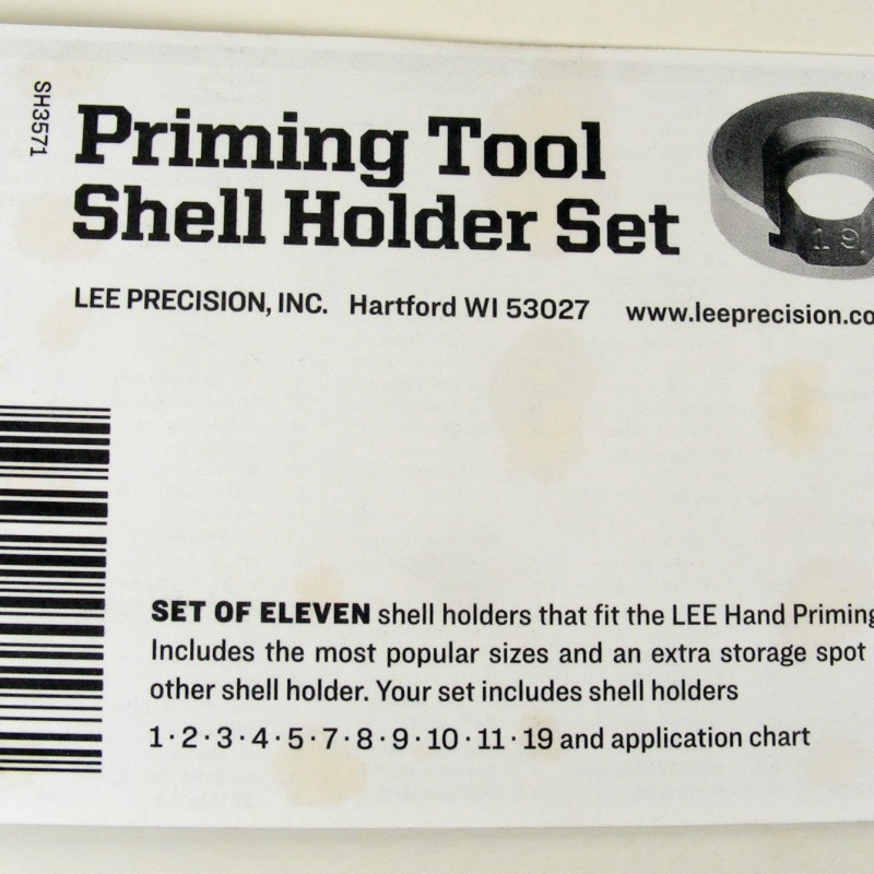 Lee Precision Instructions Priming Tool Shell Holder Set