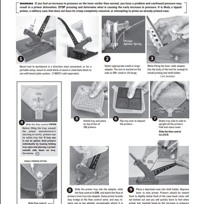 Lee Precision Bench Prime Instructions
