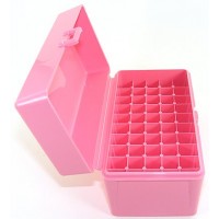 FS Reloading Plastic Ammo Box Small Rifle 50 Round Solid Pink