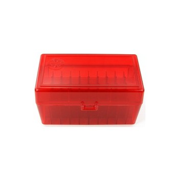 FS Reloading Plastic Ammo Box Small Rifle 50 Round Translucent Red