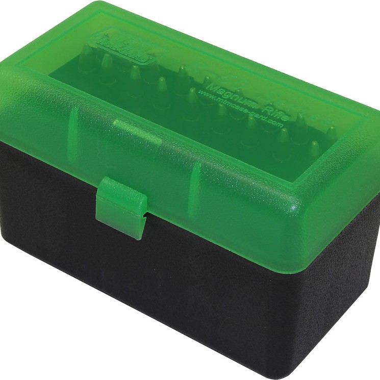 MTM Case-Gard Hinge Top Ammo Box 50 Rounds 7mm Rem Mag, 300 Win Mag 375 H&H Mag