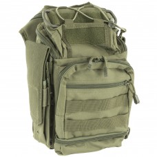 NCSTAR First Responder Utility Bag, Nylon, Green, MOLLE / PALS Webbing, Rear Concealed Carry Pocket, Shoulder Strap CVFRB2918G