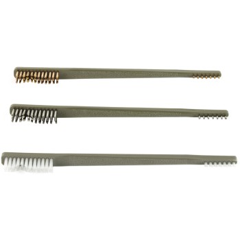 Otis Technology All Purpose Brush, 3 Each- Nylon, Stainless Steel, Bronze,  9 Brushes Total FG-316-BP