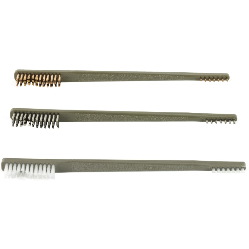 Otis Technology All Purpose Brush, 3 Each- Nylon, Stainless Steel, Bronze,  9 Brushes Total FG-316-BP