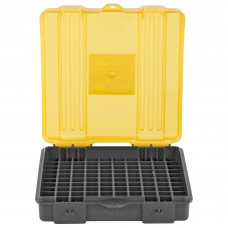 Plano Ammunition Box, Holds 100 Rounds of .357/.38 Sp/.38 Handgun Rounds, Amber/Charcoal, 6 Pack 1244-00