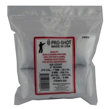 Pro-Shot Products Patches, Patch, .270-.38Cal, 250/Pack, Bag 2-250