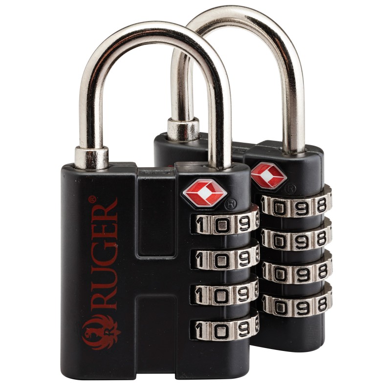 SnapSafe TSA Lock w/Steel Shackle, Black Finish, 2 Pack 76020