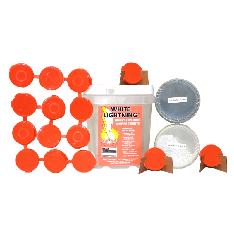 Tannerite White Lightning Rimfire Target Kit, 15 Targets and Holders, 15/Pack WLK