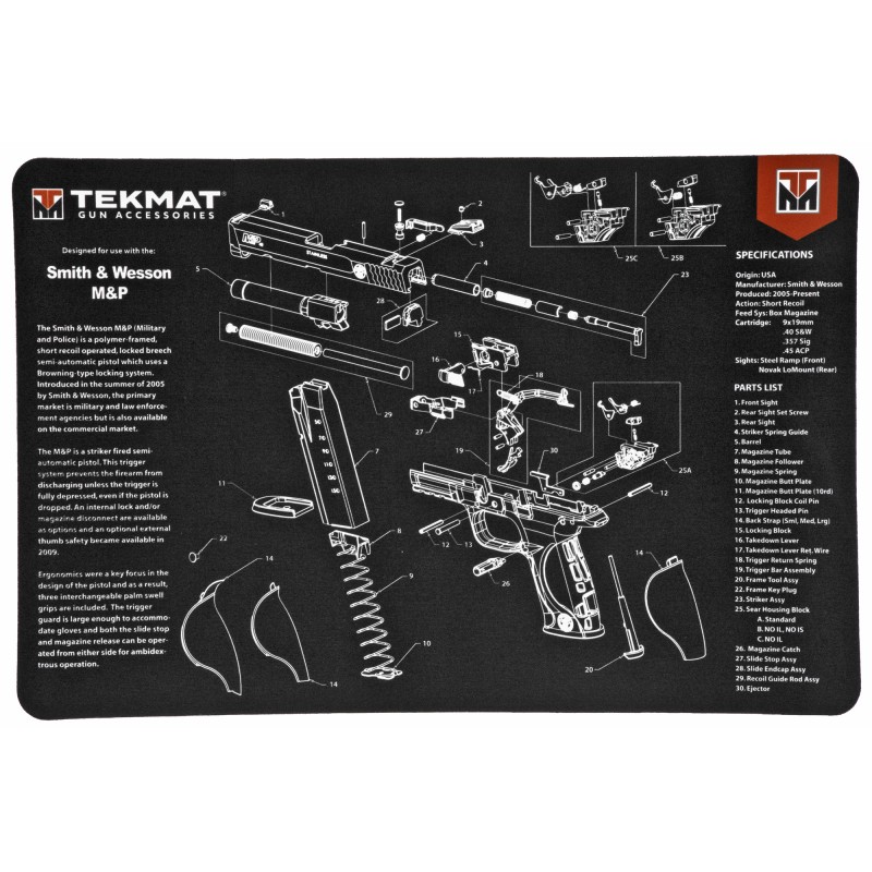 TekMat S&W M&P Pistol Mat, 11