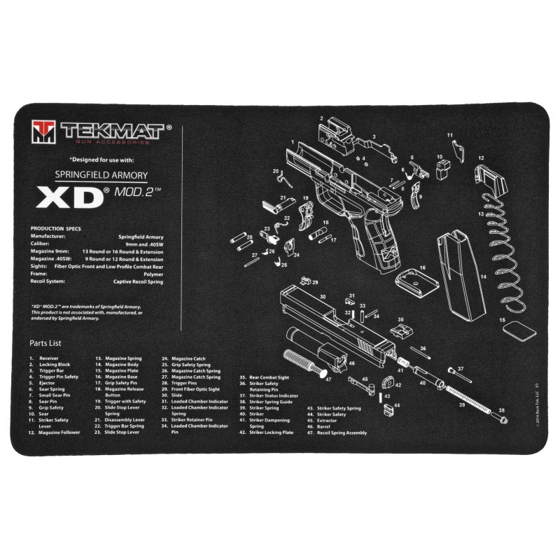 TekMat Springfield XD Mod 2 Pistol Mat, 11