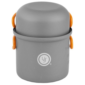 UST - Ultimate Survival Technologies Solo Cook Kit, Orange Handles, Hard Anodized Aluminum Construction, 5.2