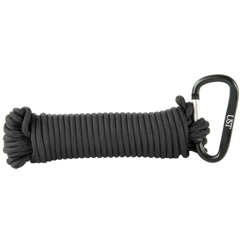 UST - Ultimate Survival Technologies 550lb test 100% Nylon, 30', Paracord, 550 Hanks, Paracord, Black 20-5C30-20