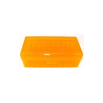 FS Reloading Plastic Ammo Box Large Pistol 50 Round Translucent Amber